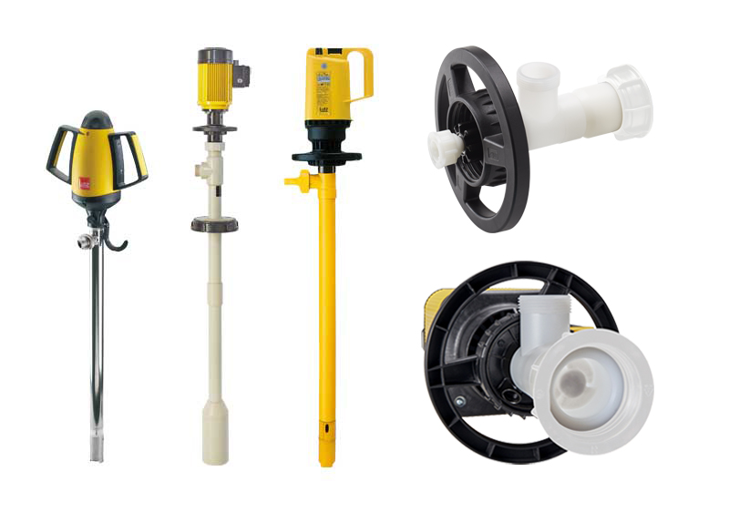Electric, pneumatic drum pumps and IBC container pumps