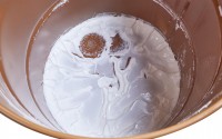 Residual quantity of cream in Drum after emptying with follower plate