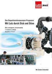 Prospekt Lutz Druckluft-Membranpumpen für dünnflüssige und dickflüssige Medien, für Chemie, Lebensmittel, Säure, Benzin, Diesel